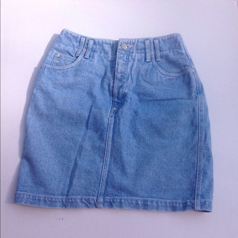 Vintage Jean Denim Skirt LizWear Acid Wash Denim